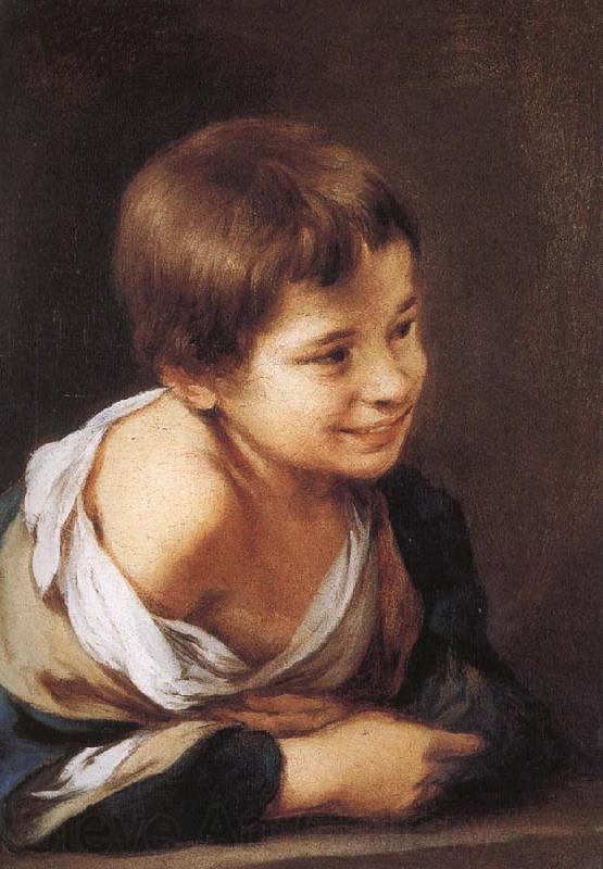Bartolome Esteban Murillo Window, smiling boy France oil painting art